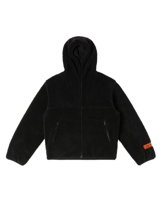 Heron Preston logo-patch fleece hooded jacket