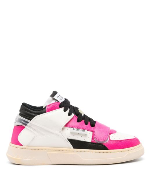 Run Of colour-block leather sneakers