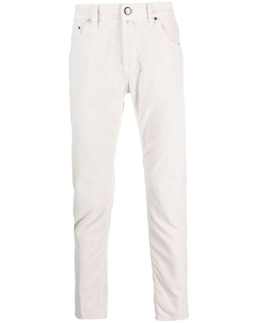 Jacob Cohёn logo-patch tapered-leg trousers