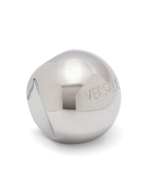 Versace Sphere logo-engraved ring