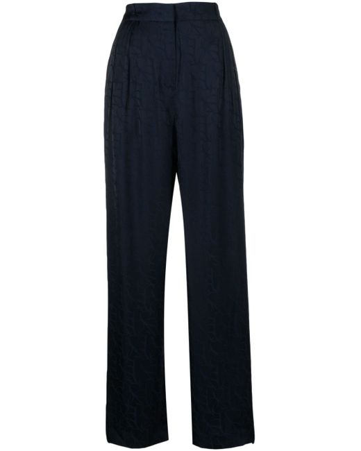 Ba & Sh Moloy monogram-jacquard straight-leg trousers