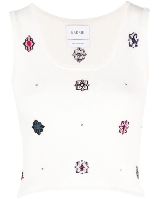 Barrie -motif cropped knitted top