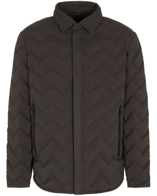 Emporio Armani chevron-quilted padded jacket