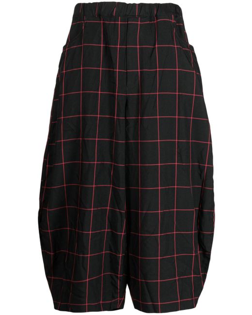 Comme Des Garcons Black check-pattern cropped trousers