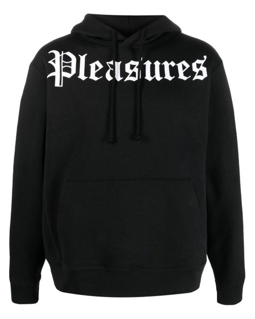 Pleasures logo-print drawstring hoodie