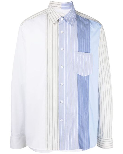 Feng Chen Wang striped panelled shirt
