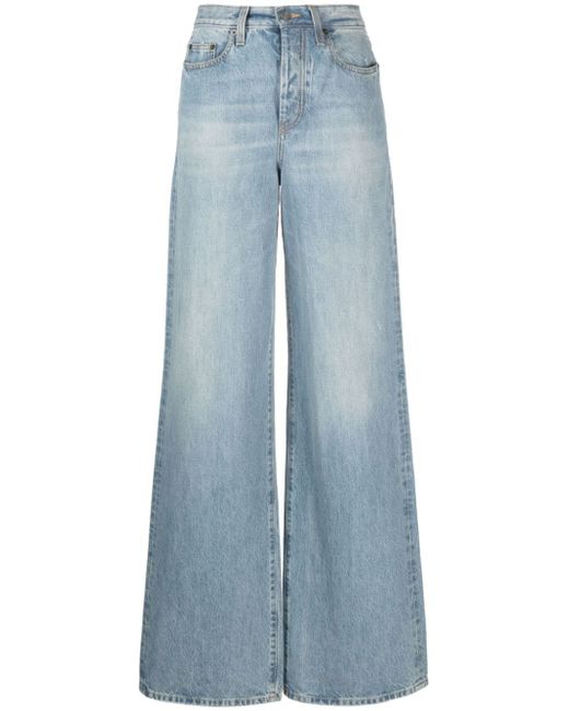 Saint Laurent wide-leg cotton jeans