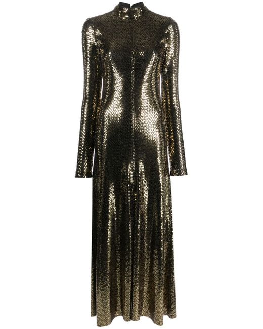 Forte-Forte stud-embellished metallic long dress