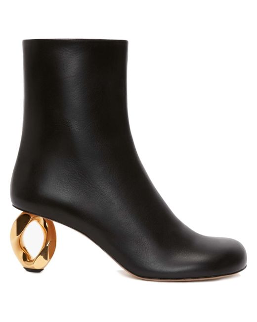 J.W.Anderson Chain-heel leather ankle boots