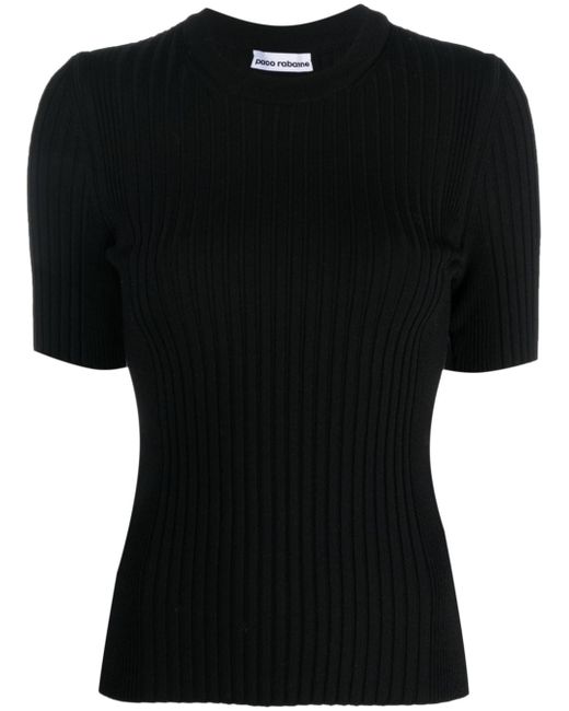 Rabanne ribbed-knit wool-blend top