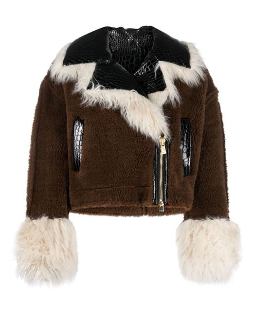 Pinko faux-shearling cropped jacket