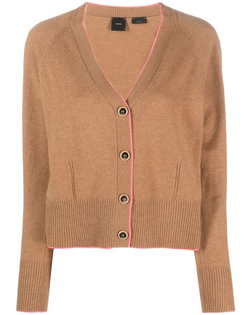 Pinko contrast-trim wool-cashmere cardigan