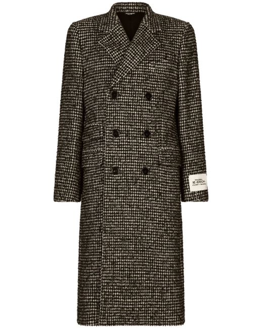 Dolce & Gabbana houndstooth double-breasted coat