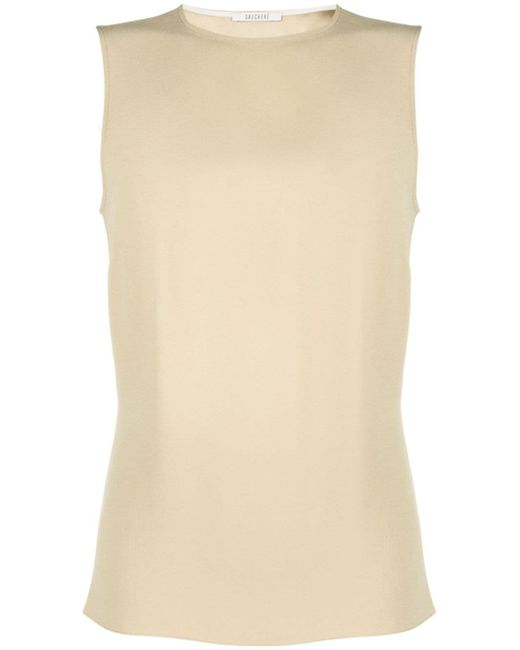 Gauchère open-back sleeveless blouse