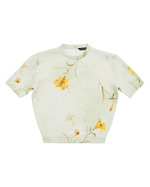 Balenciaga floral-print knitted top