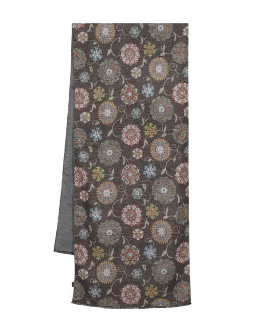 Kiton floral-print scarf
