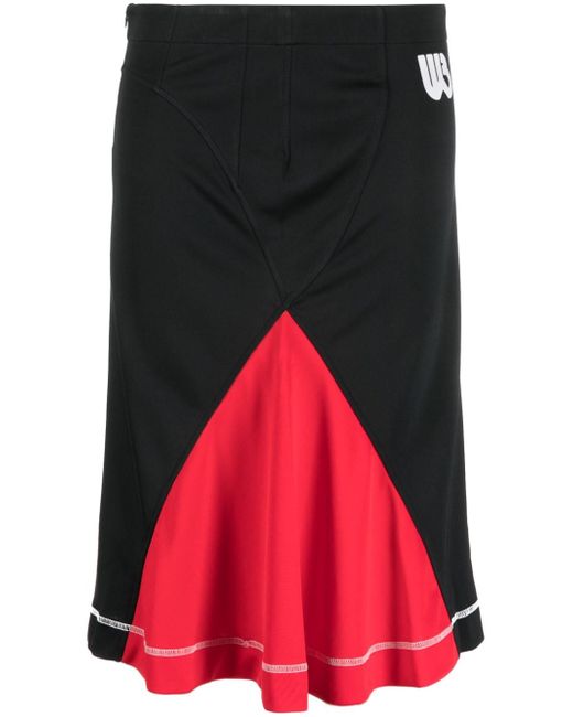 Wales Bonner colour-block midi skirt