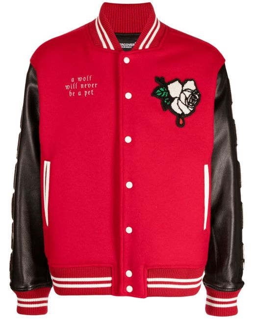 Undercover patch-detail buttoned bomber jacket