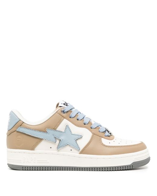 A Bathing Ape colour-block leather sneakers