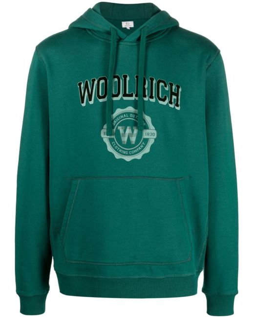 Woolrich logo-print organic-cotton hoodie
