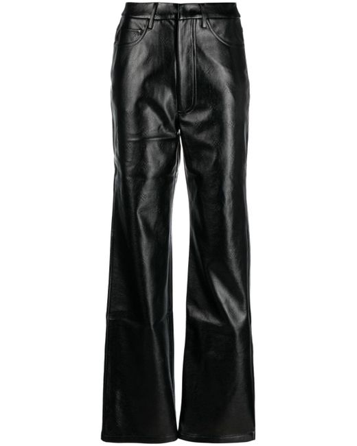 Rotate logo-embossed wide-leg trousers