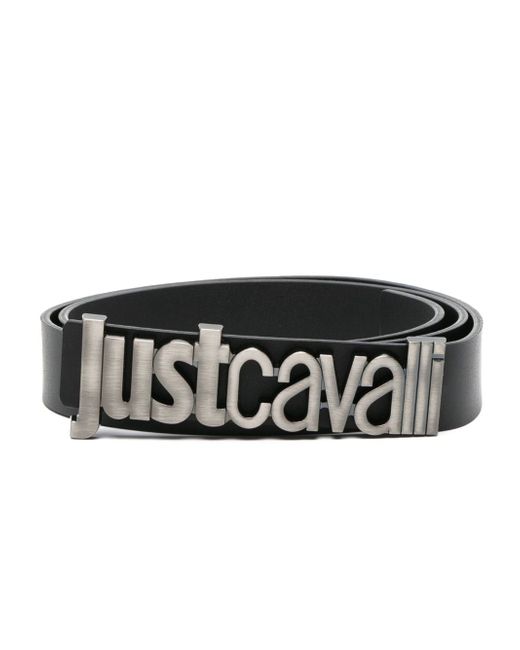 Just Cavalli logo-lettering leather belt