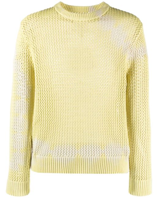 Stussy bleached-effect open-knit jumper