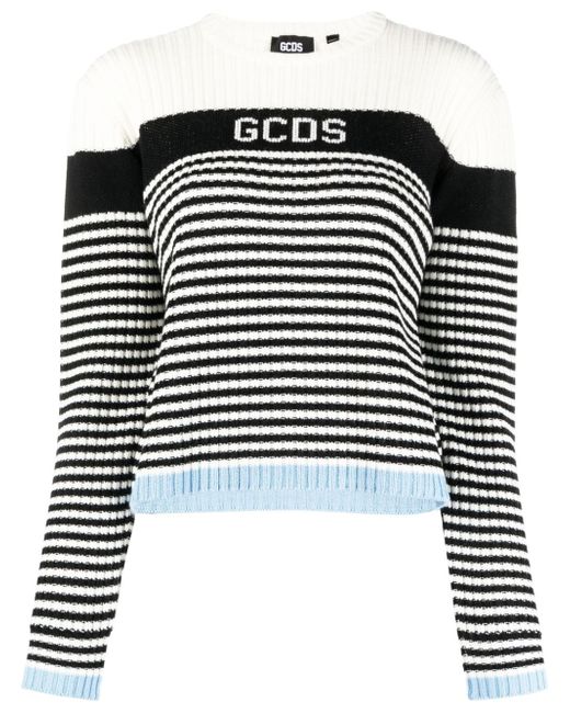 Gcds jacquard-logo striped jumper