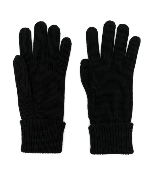 Woolrich logo-patch knitted wool gloves