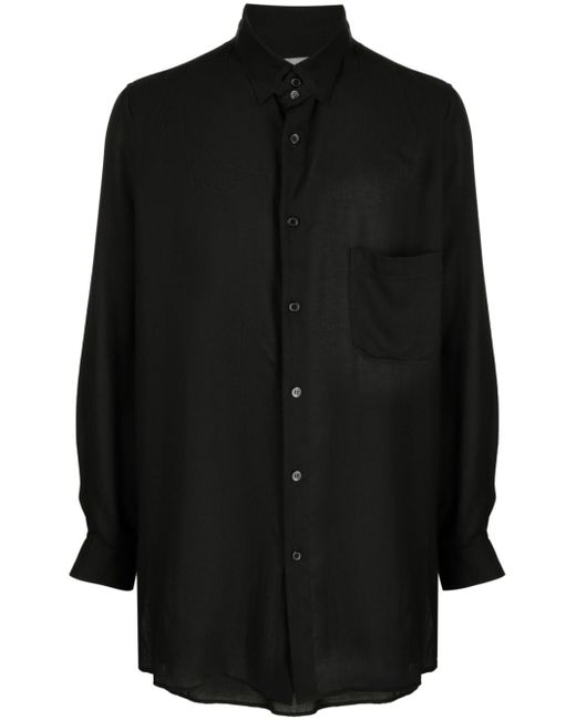 Yohji Yamamoto pointed-collar button-up shirt