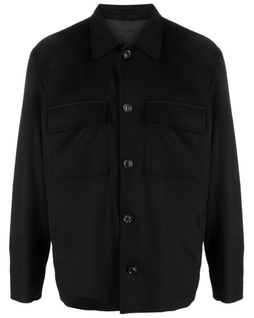 Lardini button-up wool-blend shirt jacket
