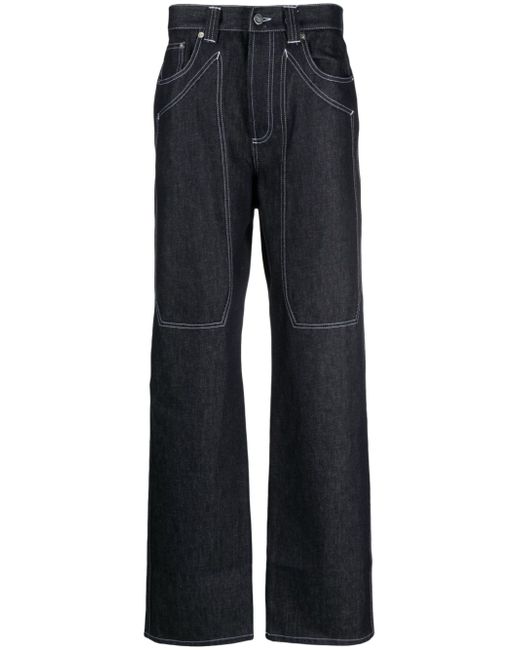 Winnie NY contrast-stitching straight-leg jeans