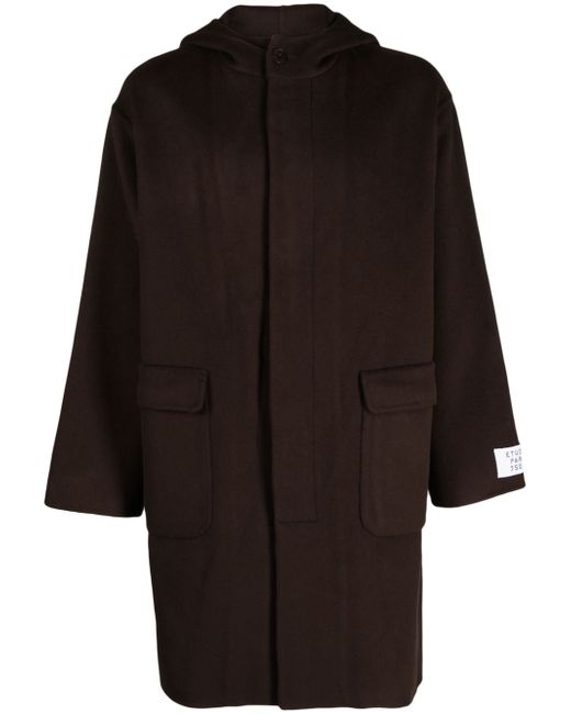 Etudes Temple logo-patch hooded coat
