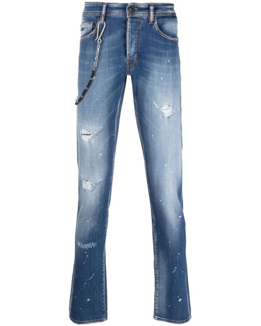 Sartoria Tramarossa chain-detail low-rise tapered jeans