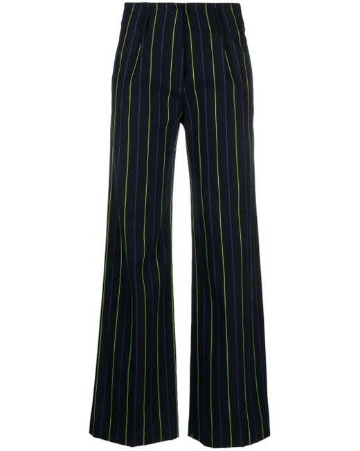 Forte-Forte high-waisted wide-leg striped trousers