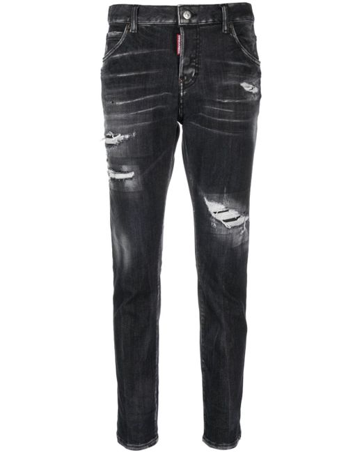 Dsquared2 distressed cropped skinny jeans