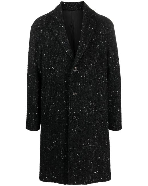 Lardini single-breasted speckled tweed coat