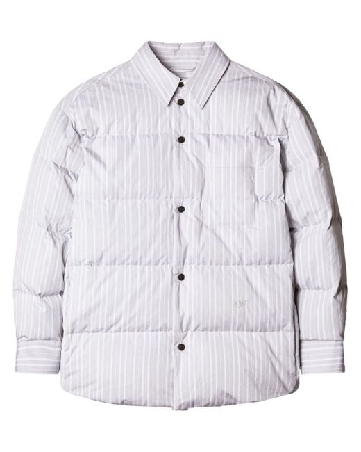 Off-White striped padded shirt jacket
