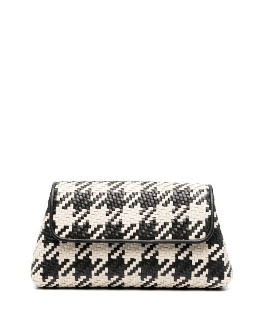 Aspinal of London houndstooth-weave clutch bag