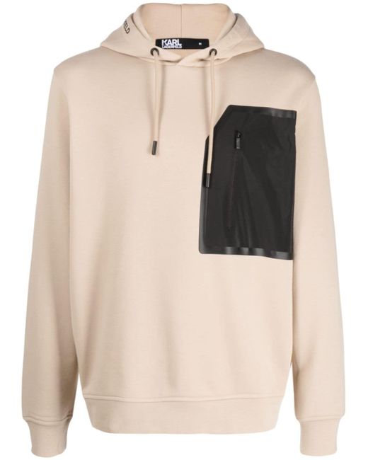 Karl Lagerfeld logo-patch drawstring hoodie