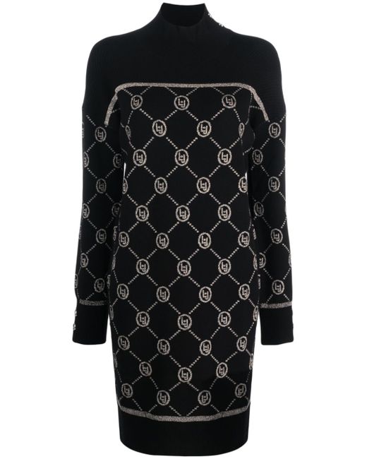 Liu •Jo logo-jacquard knitted dress