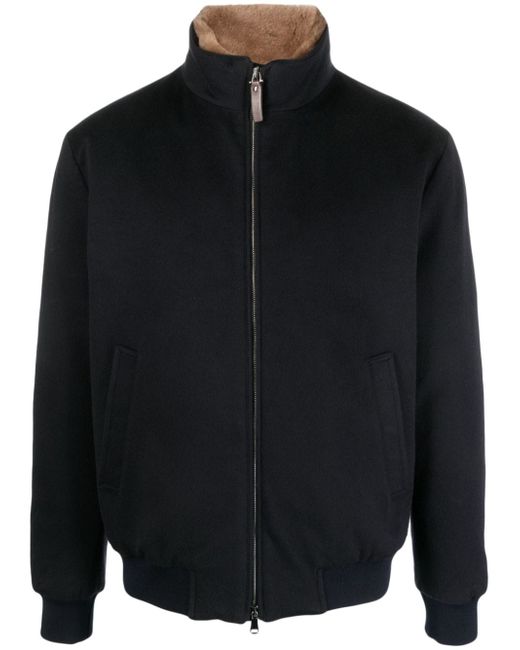 Canali shearling-lined cashmere zip-up jacket