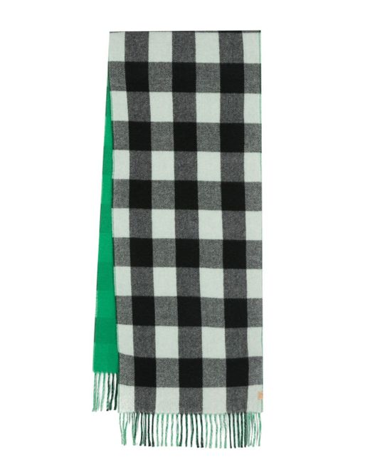 Woolrich reversible gingham-check wool scarf