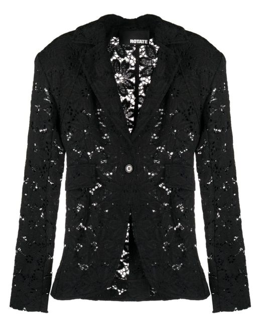 Rotate floral-lace single-breasted blazer