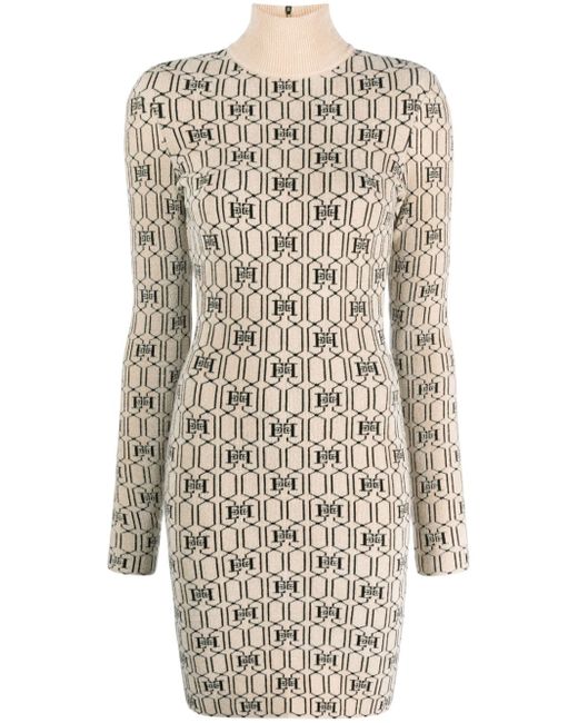 Elisabetta Franchi mongram-intarisa knitted minidress