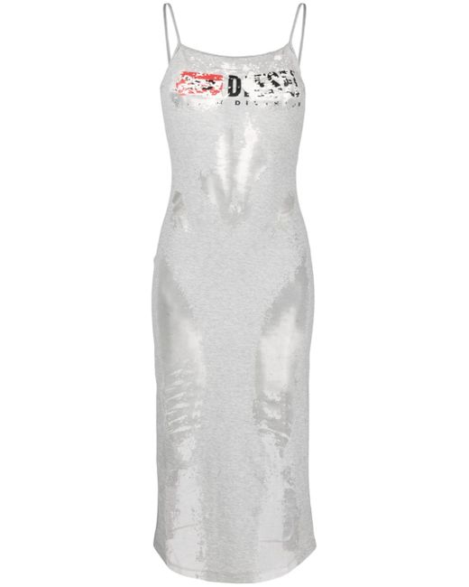 Diesel faded-effect logo-print dress