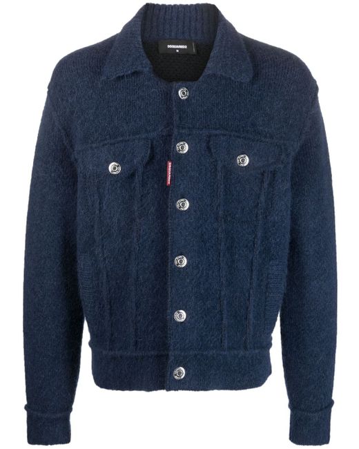 Dsquared2 button-up wool-blend jacket