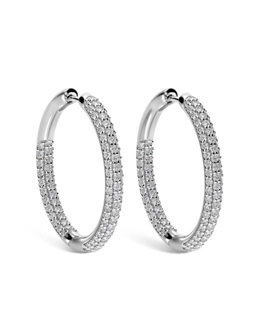 Leo Pizzo 18kt white gold hoop diamond earrings