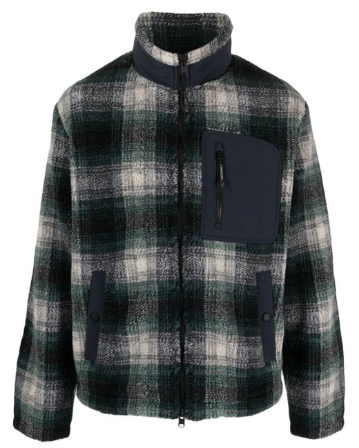 Woolrich plaid-check zip-up fleece jacket
