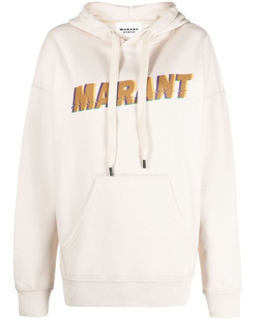 marant étoile logo-print drawstring hoodie